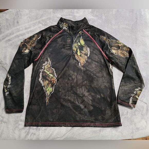 Tops - Mossy Oak Womens Winter Micro Fleece Camo Pull Over Sweater 1/4 Zip